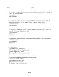 Practice Examination 1 - Elementary Statistics | Math 115