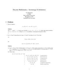 Scrimmage 2 Solutions - Discrete Mathematics | CS 220 - Docsity