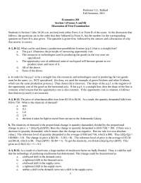 Solutions for Exam 1 - Introduction to Microeconomics | EC 201 - Docsity