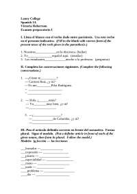 Spanish 1A Exam Prep: Fill Blanks, Complete Conversations, Answer Questions - Prof. Victor
