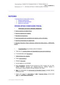 Divida Ativa e Execução Fiscal: Processos Judiciais Tributários e Medidas Cautelares