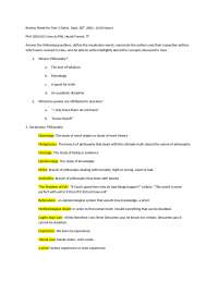 Review Sheet Exam 1 - Introduction to Philosophy | PHIL 1050