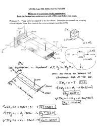 Practice Test 3 - Fall 2008 - Mechanics of Materials | M E 302 - Docsity