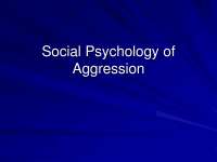 Introduction to Social Psychology Aggression-Lecture Notes-Psychology