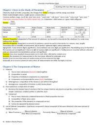 Final Exam Review Sheet - General Chemistry | CHEM 1035 - Docsity
