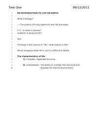 Exam 1 Review Notes on General Biology | BIOL 1001 - Docsity