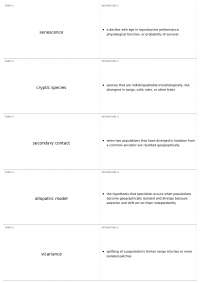 Glossary of Evolutionary Biology Terms