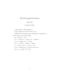 Sample Final Exam Answer Key | Mechanics of Materials | ME 32300 - Docsity