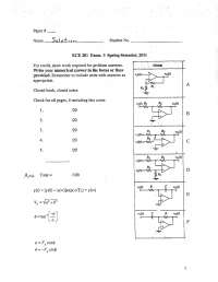 Exam 3 Question with Solution on Circuits - Circuits and Systems I | ECE 201