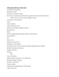Exam 1 Study Questions - Introduction to Physical Anthropology | ANTHROP 200