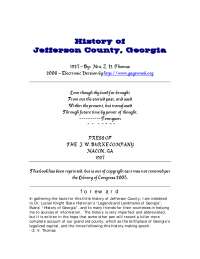 History of Jefferson County, Georgia - Lecture Note - American History - Mrs. Z.V. Thomas