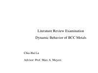 Dynamic Behavior of BCC Metals: A Literature Review