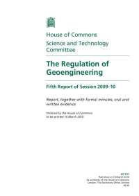 Regulating Geoengineering: Principles and Recommendations