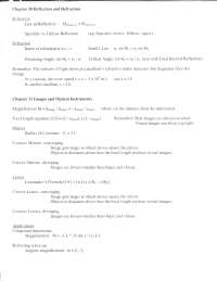 Optics Review for Final Exam | General Physics | PHYS 2114 - Docsity