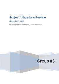 Project Literature Review - Lecture Notes - United State Literature - Kristen Barrett