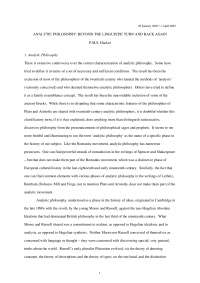 Beyond the linguistic turn BA (London) Philosophy