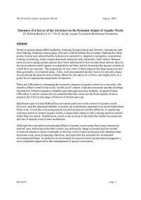 Summary of a Survey of the Literature on the Economic Impact of Aquatic Weeds - Lecture Notes - United States literature - H. William Rockwell