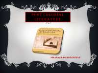 Post colonial literature - Lecture Notes - United State Literature - Thanal
