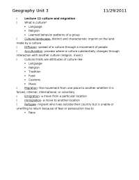 Exam 3 Study Guide - Introduction to Geography | GEOG 100 - Docsity