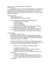 ROUGH OUTLINE OF SWOPE FAMILY IN AMERICA - Essay - American History - author