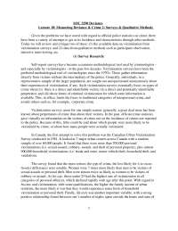 Comparing Victimization Surveys & Qualitative Methods in Measuring Deviance & Crime