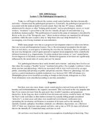 The Pathological Perspective and Medicalization of Deviance: A Critique