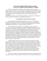 Critique of Official Crime Statistics in Canada: Limitations and Challenges
