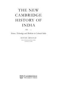 Science, Technology and Medicine in Colonial India - Essay - Indian History - David Arnold