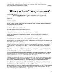 History as Event-History as Account - Lecture Note - United Kingdom History - Bill Lyon