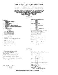 SKETCHES OF CHURCH HISTORY - Essay - United Kingdom History - REV. J. C ROBERTSON