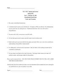 5 Unsolved Problems to Exam 1 - Signals and Systems | ELC 3335