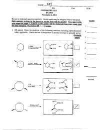 Exam 3 Answers Key - Modern Organic Chemistry I | CHEM 2211 - Docsity