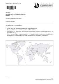 History - Exam Paper 2009 - United Kingdom History