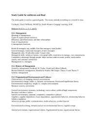 Study Guide of Principles of Management for Midterm and Final | MHR 301