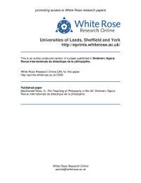 White Rose research papers -  research paper - United Kingdom Philosophy