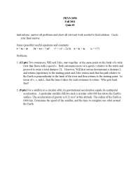 Quiz 3 for University Physics I | PHYS 2050 - Docsity