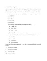 Social Sciences Study Material: Quiz on Social Class, Stratification, and Politics - Prof.