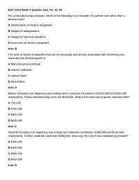 Answers Key to Quiz 1 - Principles of Accounting 2 | EAC 2212