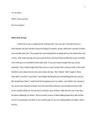 What Went Wrong, Who do I Think was to Blame - Enron Memo | ACCT 22500