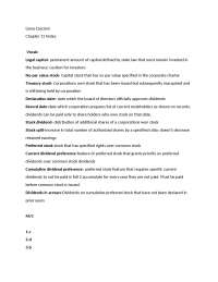 Notes on Corporate Finance: Vocabulary and Concepts - Prof. Alan Cohen