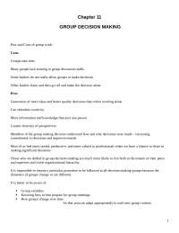 Group Decision Making - Lecture Notes | SPCM 11500