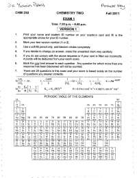Exam 1 with Answer Key - Chemistry II | CHM 230