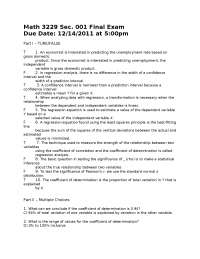 Questions on Elementary Statistical Meth II - Exam | MATH 3229