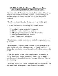 Overview of Chiropractors, Naturopathy & Homeopathy: Complementary & Alternative Medicine