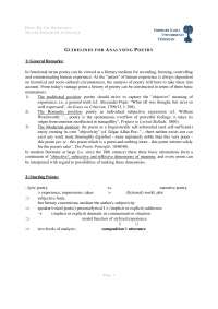 Guidelines for Analysing Literary Texts-Analysing Poetry Lecture Notes-Literature