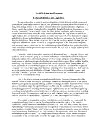 Political Rituals: Constructing and Displaying Power through Symbolic Practices