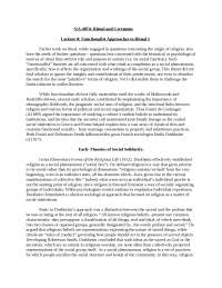 Understanding the Social Role of Rituals & Religion: Functionalist Approaches