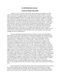 Family Rituals: Uniting and Separating Members in Modern North America