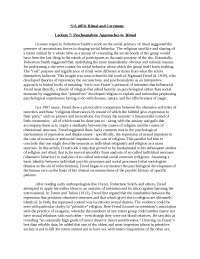 Ritual and Ceremony-LectureNotes  7-Sociology
