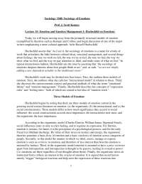 Understanding Emotions: Hochschild's Sociology Approach